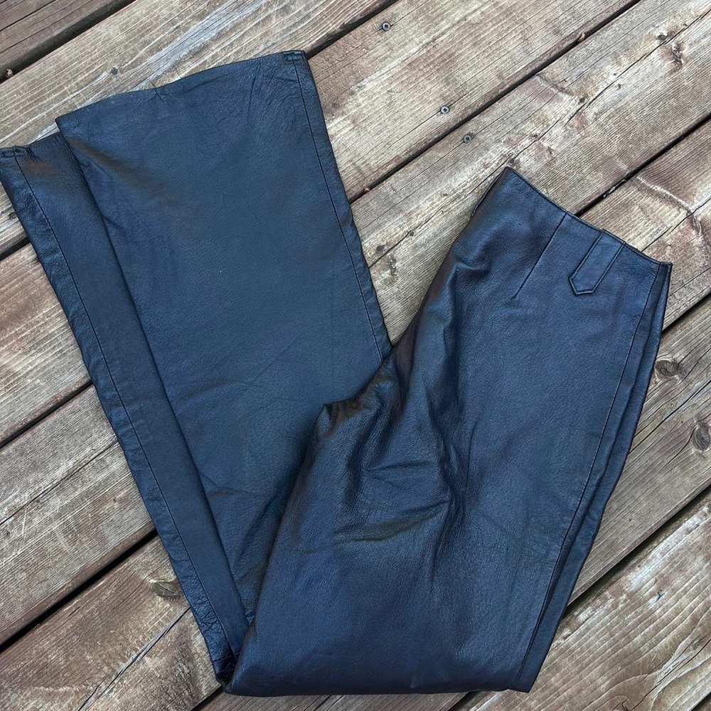 Vintage leather flare pants